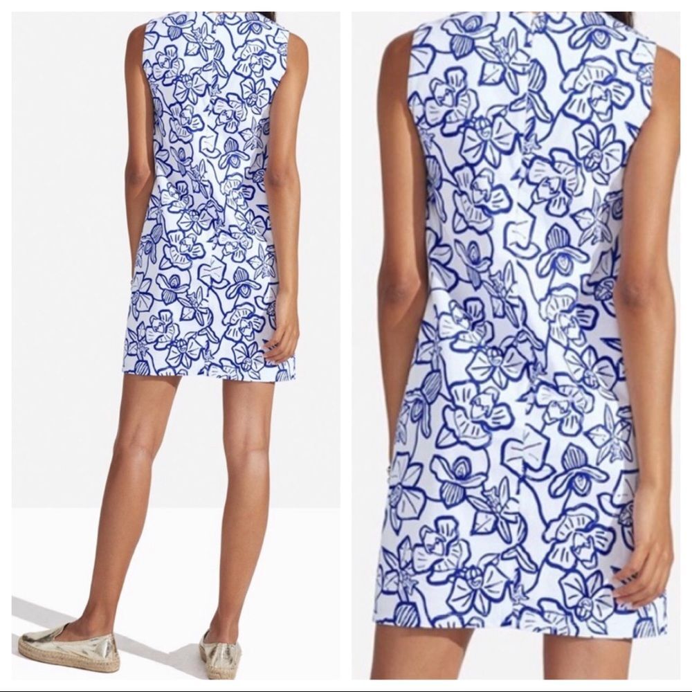 Persifor Margot Shift Dress Blue White Floral Cotton XS - Picture 2 of 7